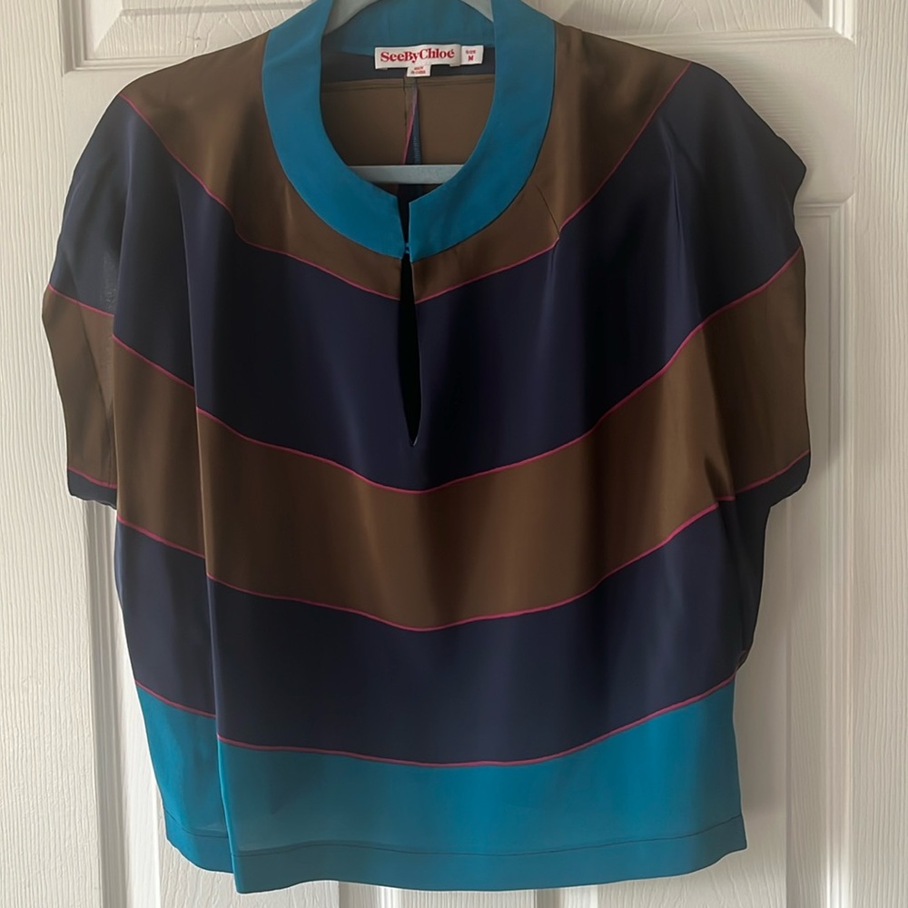 See by Chloe multicolor striped blouse